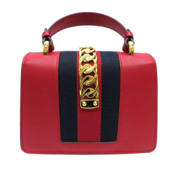 h2102196 2 Gucci Sylvie Handbag Leather Red Trico Line