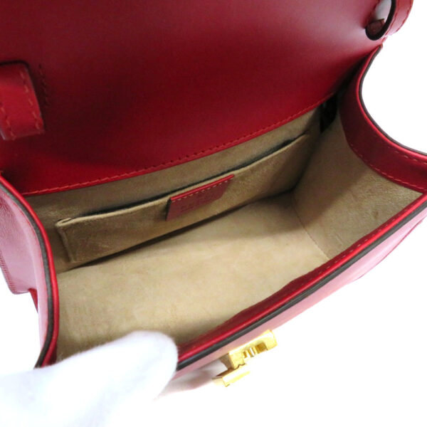 h2102196 7 Gucci Sylvie Handbag Leather Red Trico Line