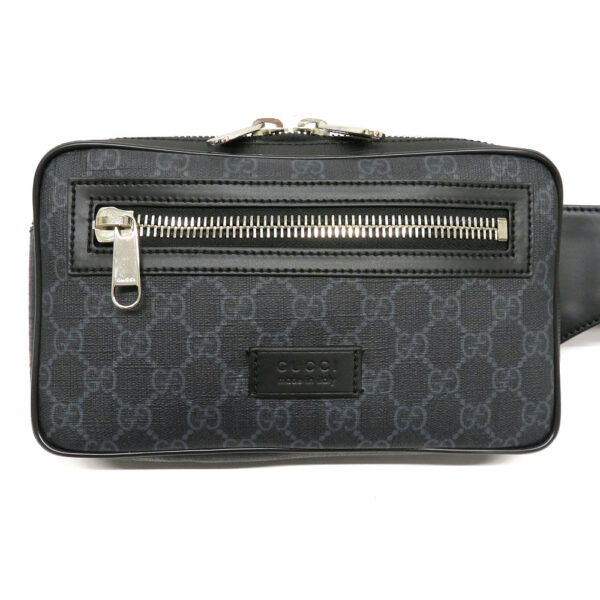 h2103210 1 Gucci Soft GG Supreme Belt Bag Leather Mesh Black Gray