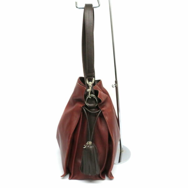 h2105786 3 Loewe Flamenco30 Leather Drawstring Shoulder Bag Brown