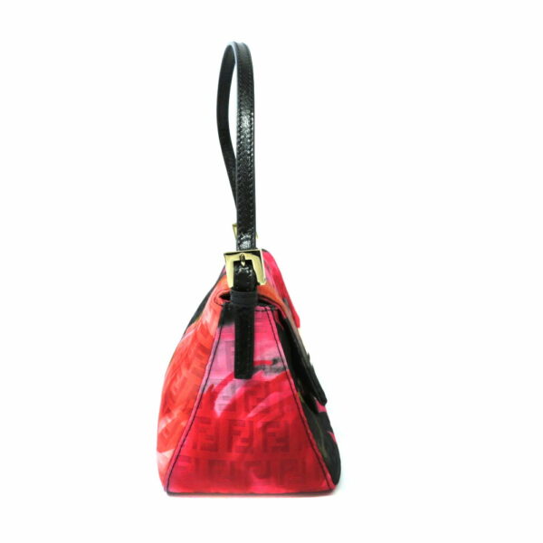 h220229305 Fendi Mini Mamma Baguette Shoulder Bag Canvas Zucchino Red