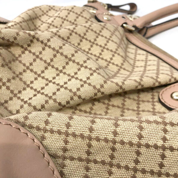 h2202698 12 Gucci 2WAY Bag Beige Brown Canvas