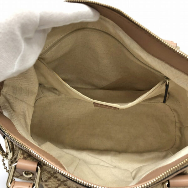 h2202698 7 Gucci 2WAY Bag Beige Brown Canvas