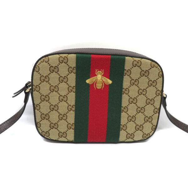 h22031080 Gucci Webby Shoulder Bag GG Canvas Beige Brown Sherry Line