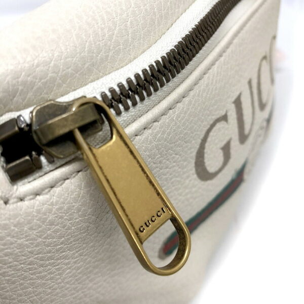 h2203376 7 Gucci Printed Small Belt Bag Waist Pouch Leather White