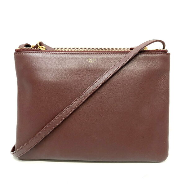 h2203498 1 Celine Trio Pouch Shoulder Bag Bordeaux Brown