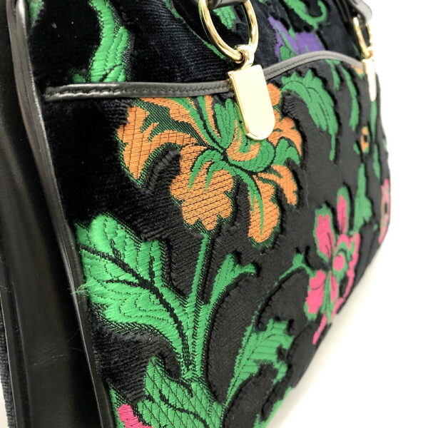 h2203669 20 Gucci Allie Handbag Velor Black Flower Embroidery