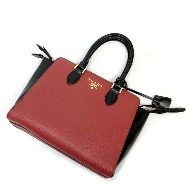 h2203706 13 Prada 2WAY Handbag Red Black