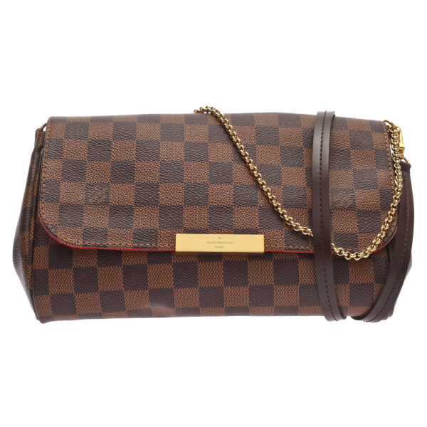 ik 00 0439919 00 Louis Vuitton Damier Favorite MM 2WAY Shoulder Bag Ebene Brown