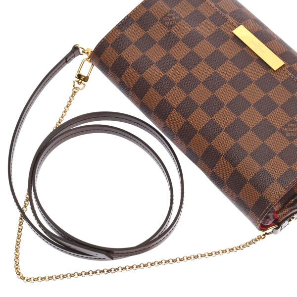 ik 00 0439919 02 Louis Vuitton Damier Favorite MM 2WAY Shoulder Bag Ebene Brown