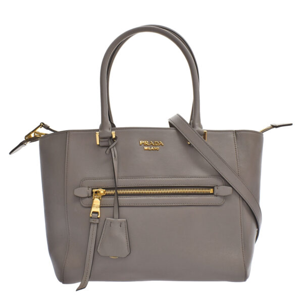 ik 00 0440085 00 Prada Handbag Leather Gray