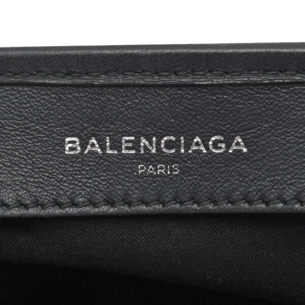 ik 00 0442177 09 Balenciaga Blue Hippo S Handbag Canvas Calf Black