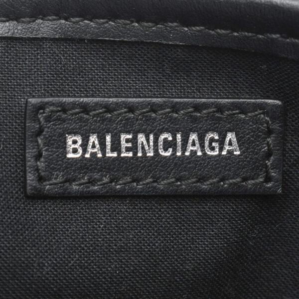 ik 00 0442234 011 Balenciaga Blue Hippo XS Handbag Canvas Leather White Black