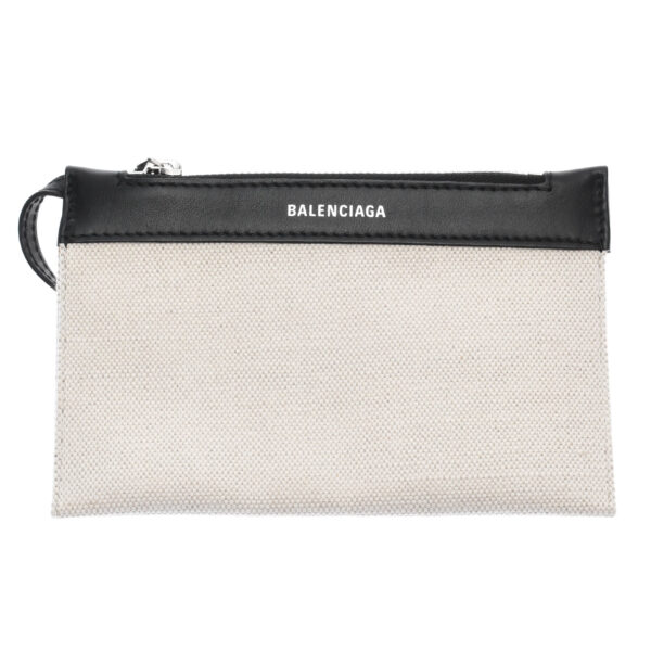 ik 00 0442234 013 Balenciaga Blue Hippo XS Handbag Canvas Leather White Black