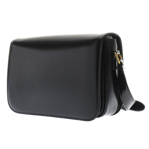 ik 00 0446055 01 Celine Triomphe Medium Shoulder Bag Shiny Calf Black