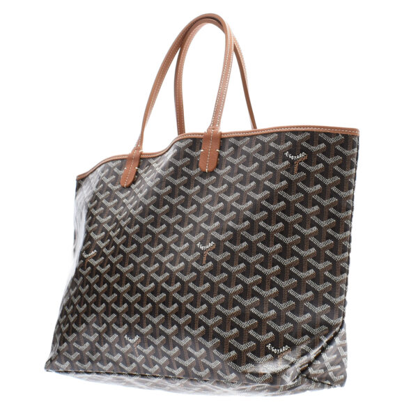 ik 00 0446432 01 Goyard Saint Louis PM Herringbone Handbag Leather Black