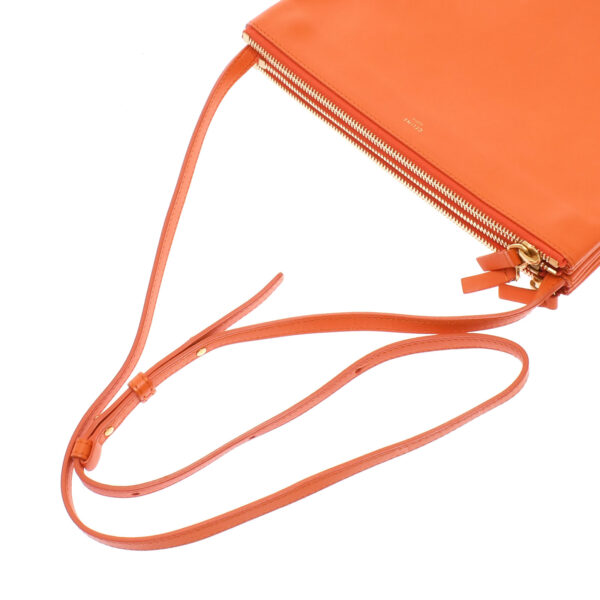 ik 00 0448635 02 Celine Trio Shoulder Bag Leather Orange