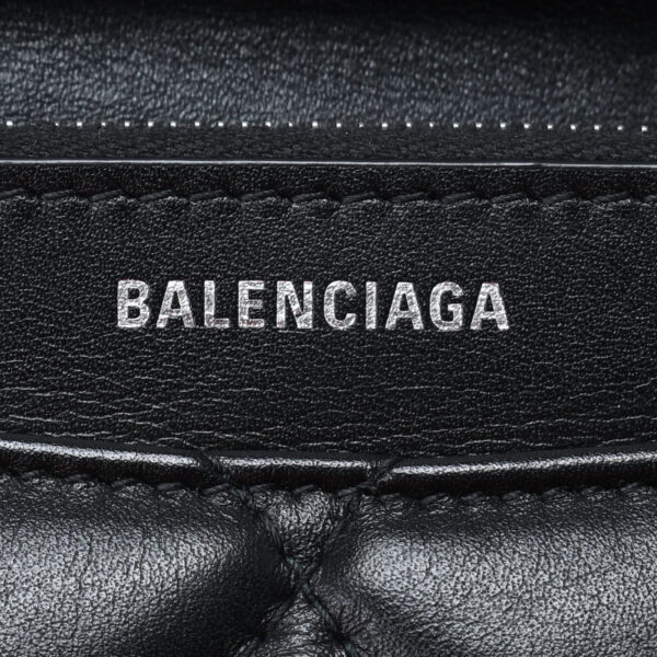 ik 00 0449686 011 Balenciaga Chain Wallet Shoulder Bag Calfskin Black