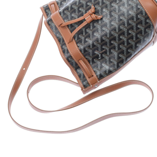 ik 00 0451069 3 Goyard Petit Flotte PM Herringbone Shoulder Bag Calf Brown