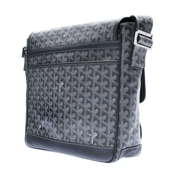 ik 00 0451070 01 Goyard Granblue Herringbone Shoulder Bag Calf Gray