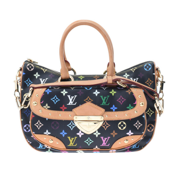 ik 00 0451291 1 Louis Vuitton Monogram Multicolor Rita 2WAY Handbag Noir