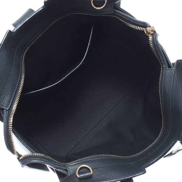 ik 00 0453265 12 Saint Laurent Downtown Cabas 2Way Handbag Leather Black