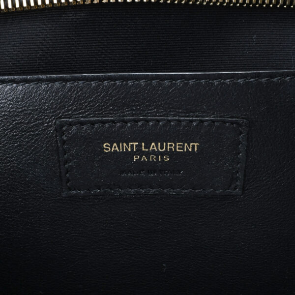 ik 00 0453265 13 Saint Laurent Downtown Cabas 2Way Handbag Leather Black