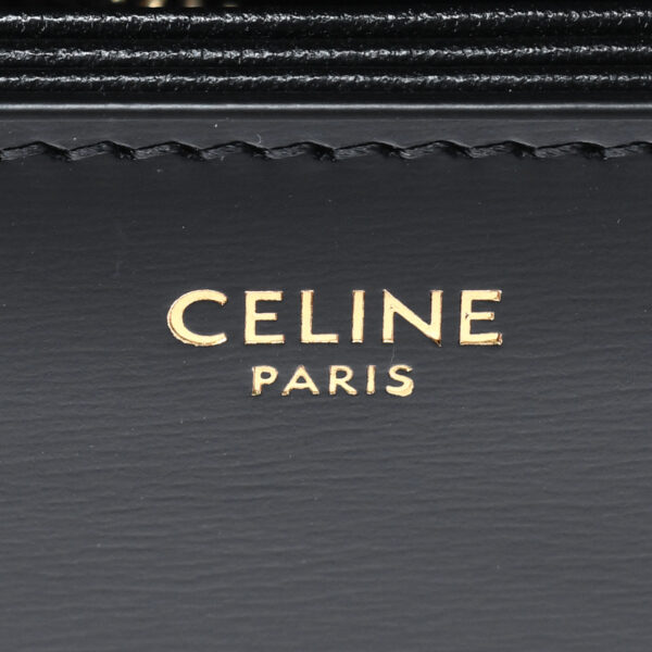 ik 00 0453388 09 Celine Teen Triomphe Shoulder Bag Shiny Calf Black