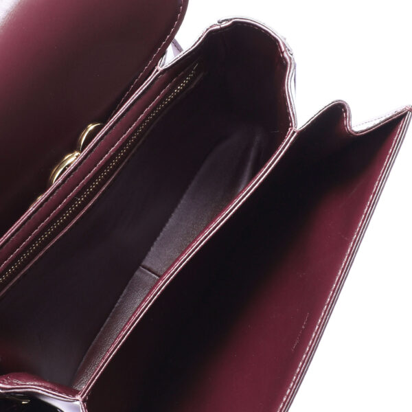 ik 00 0453421 04 Celine Triomphe Medium Shoulder Bag Shiny Calf Burgundy