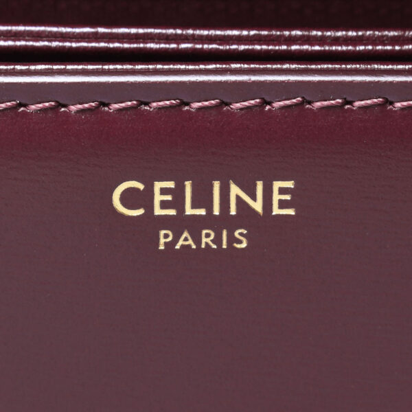 ik 00 0453421 09 Celine Triomphe Medium Shoulder Bag Shiny Calf Burgundy