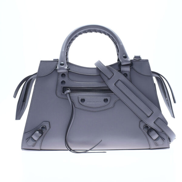 ik 00 0454115 1 Balenciaga Neo Classic City Handbag Leather Gray