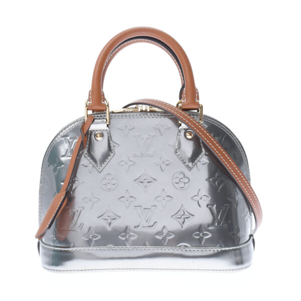 ik 00 0455141 1 Louis Vuitton Vernis Alma BB 2WAY Handbag Argent