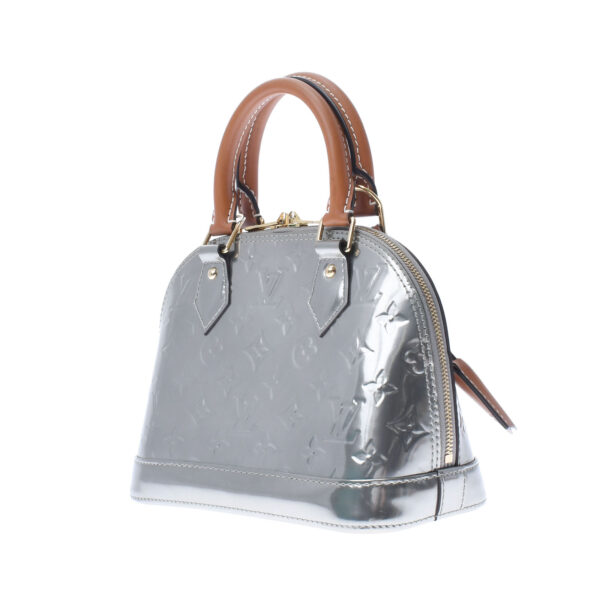 ik 00 0455141 2 Louis Vuitton Vernis Alma BB 2WAY Handbag Argent