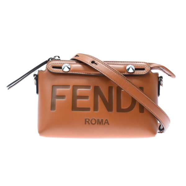 ik 00 0455143 1 Fendi Visible Mini 2Way Handbag Calf Leather Brown