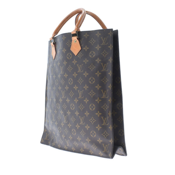 ik 00 0455163 2 Louis Vuitton Monogram Sac Plat Tote Bag Brown