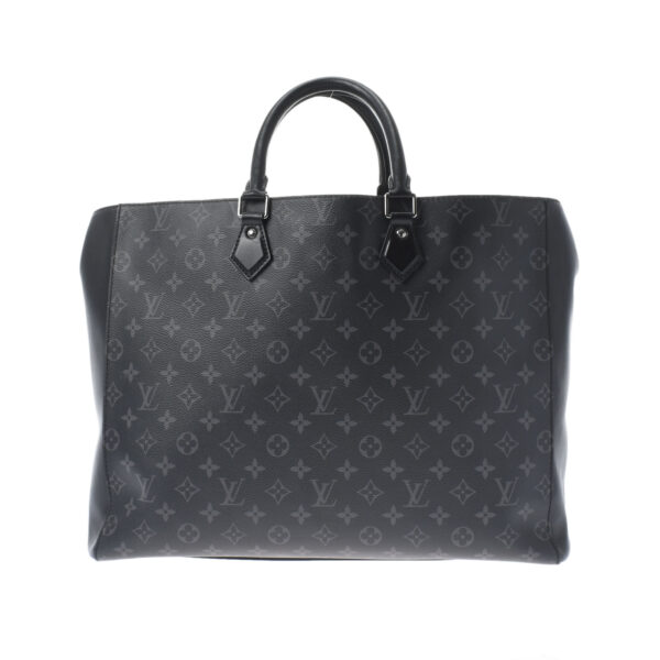 ik 00 0455175 1 Louis Vuitton Monogram Eclipse Grand Sac Tote Bag Black