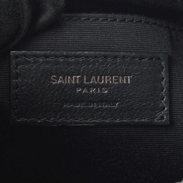 ik 00 0455179 11 Saint Laurent Lou V Stitch Shoulder Bag Leather Black Antique