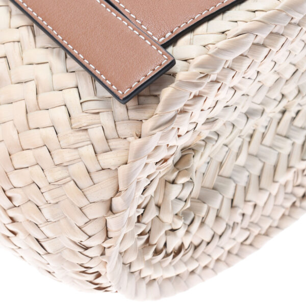 ik 00 0455216 5 Loewe Basket Bag Small Handbag Raffia Calf Natural Tan