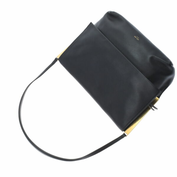 ik 00 0460774 3 Celine Clasp Shoulder Bag Smooth Calf Black