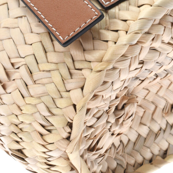 ik 00 0460827 5 Loewe Basket Bag Small Handbag Raffia Calf Natural Tan