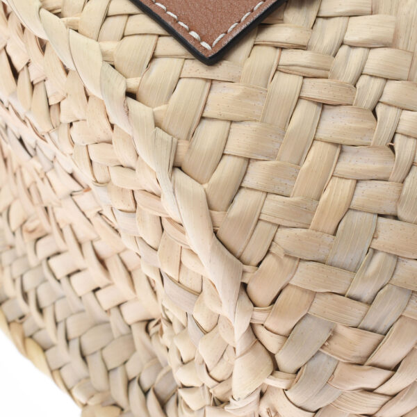 ik 00 0460827 6 Loewe Basket Bag Small Handbag Raffia Calf Natural Tan