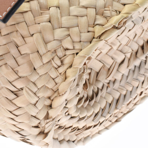 ik 00 0460827 7 Loewe Basket Bag Small Handbag Raffia Calf Natural Tan