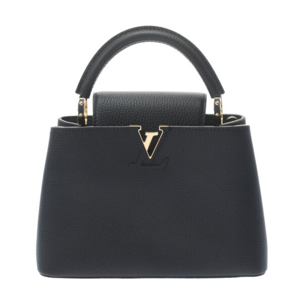 ik 00 0492913 1 Louis Vuitton Taurillon Capucines BB 2WAY Bag Noir