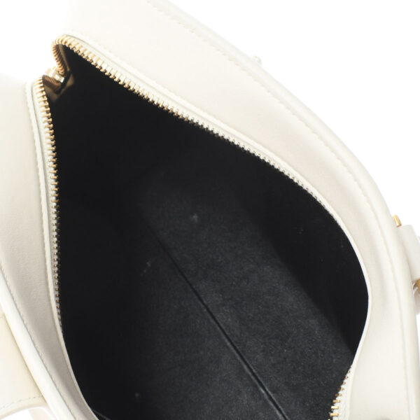 ik 00 0522762 13 Saint Laurent Baby Cabas 2Way Handbag Grained Calf Leather White