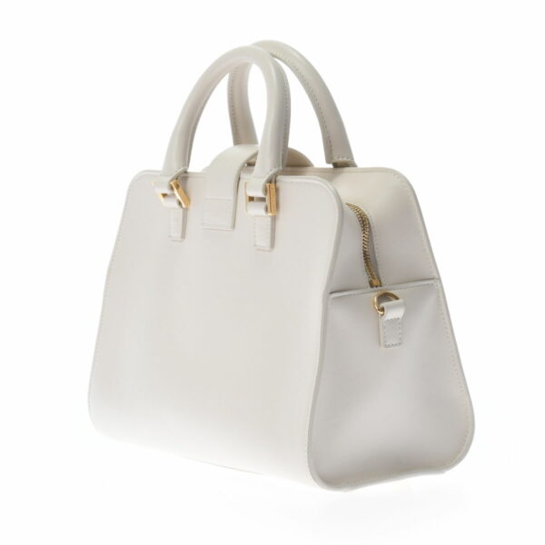 ik 00 0522762 2 Saint Laurent Baby Cabas 2Way Handbag Grained Calf Leather White