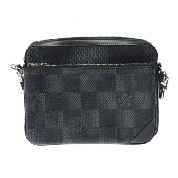 ik 00 0523800 1 Louis Vuitton Damier Graphite 3D Trio Messenger Bag Black Gray