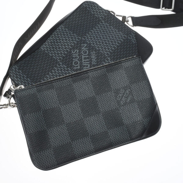 ik 00 0523800 12 Louis Vuitton Damier Graphite 3D Trio Messenger Bag Black Gray