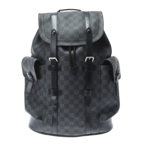 ik 00 0528165 1 Louis Vuitton Damier Graphite Christopher MM Backpack Black Gray