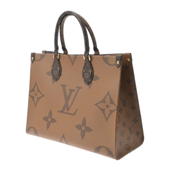 ik 00 0546893 3 Louis Vuitton Giant Reverse On the Go MM 2WAY Tote Bag Brown