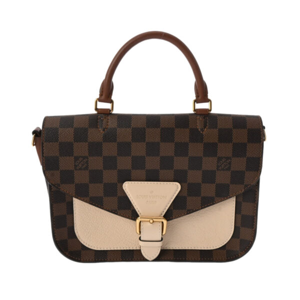 ik 00 0546895 2 Louis Vuitton Damier Beaumarchais Handbag Creme